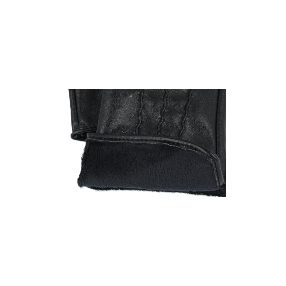Women’s PU Gloves with Soft Warm Lining – Black