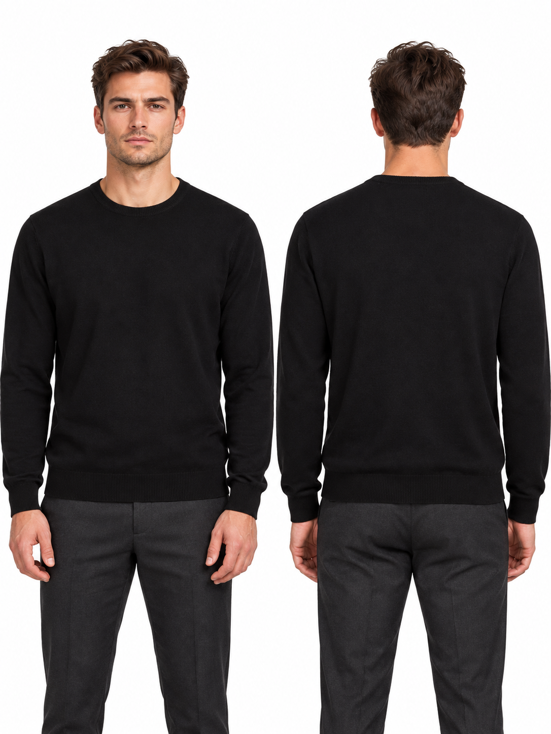 Lazy Crazy London Men's Crew Neck Jumper - Black