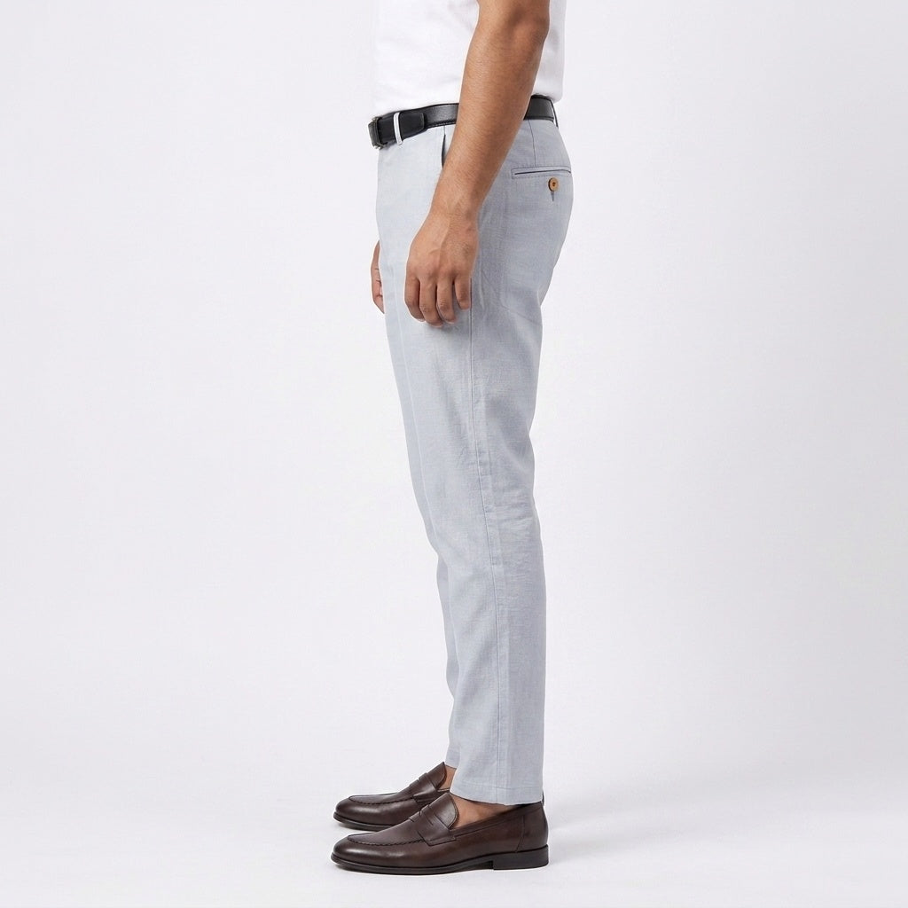 Men's Classic Linen Trousers – Sky Blue