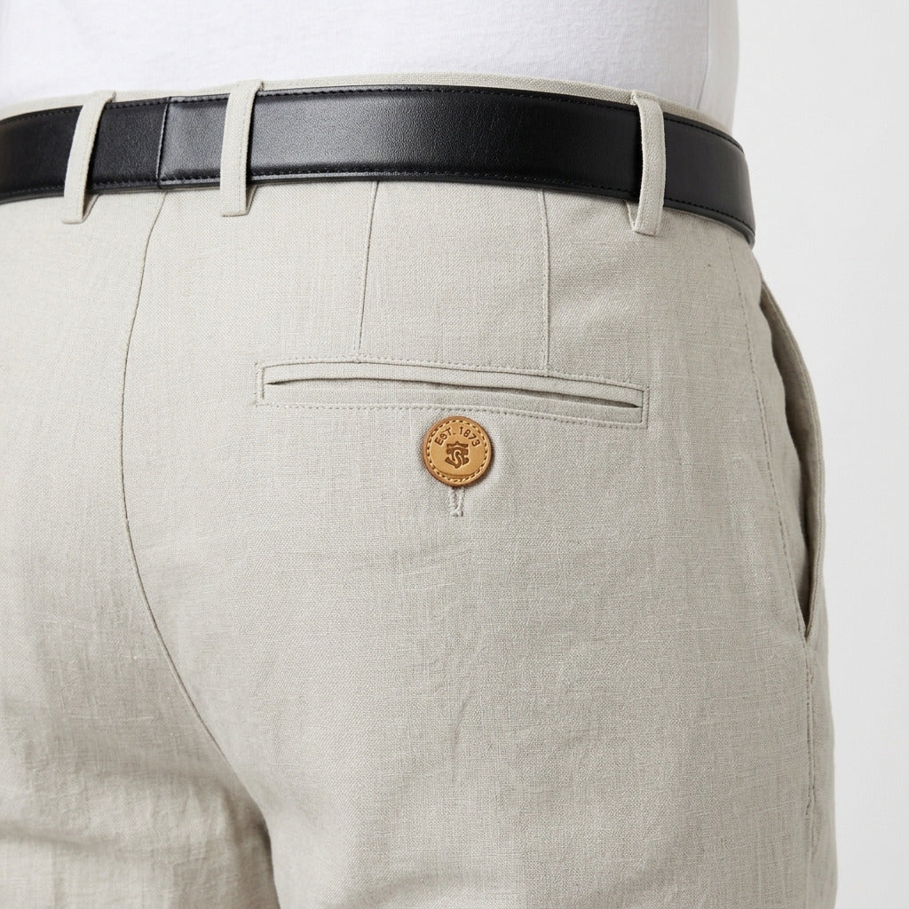 Men's Classic Linen Trousers – Light Grey