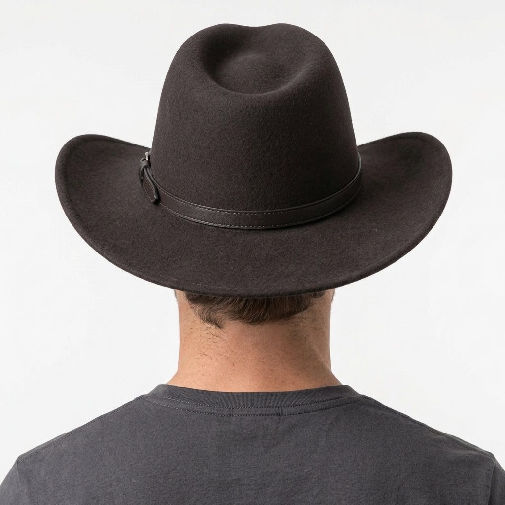 Men's Pure Wool Felt Crushable Cowboy Hat – Brown