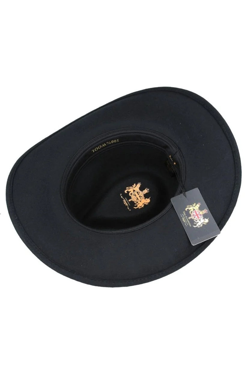 Men's Pure Wool Felt Crushable Cowboy Hat – Black