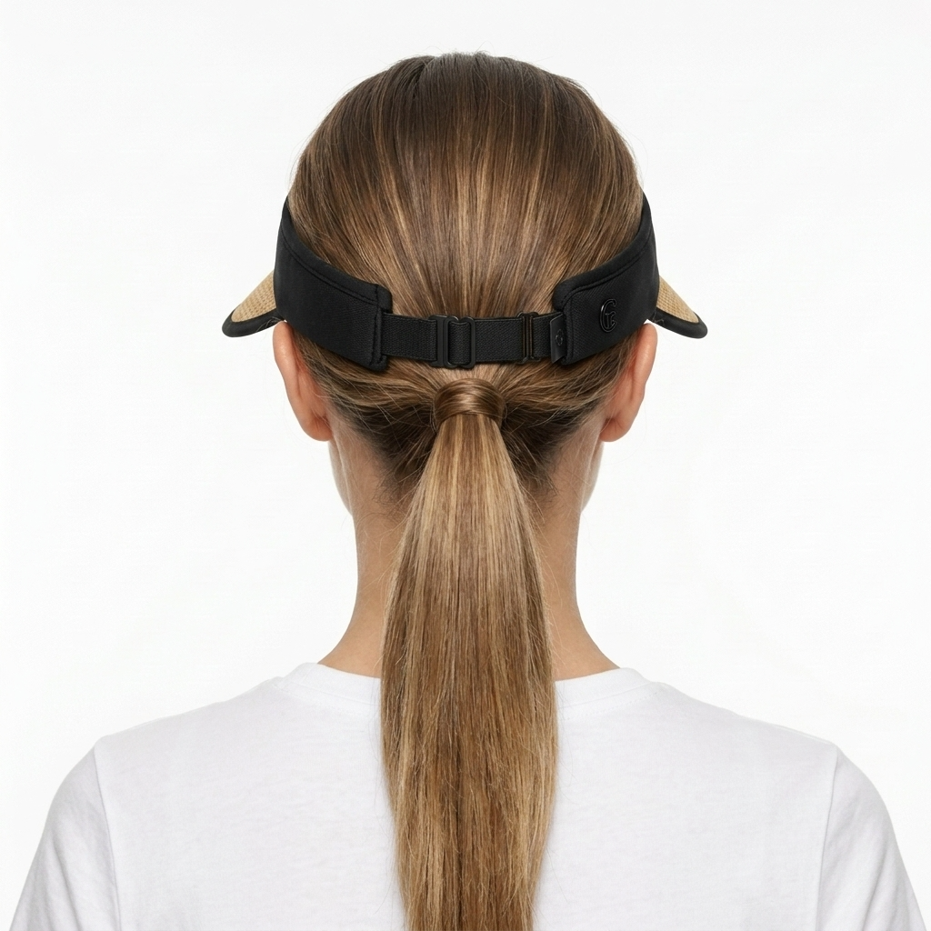 Women's Wide Brim Straw Sun Visor – Tan