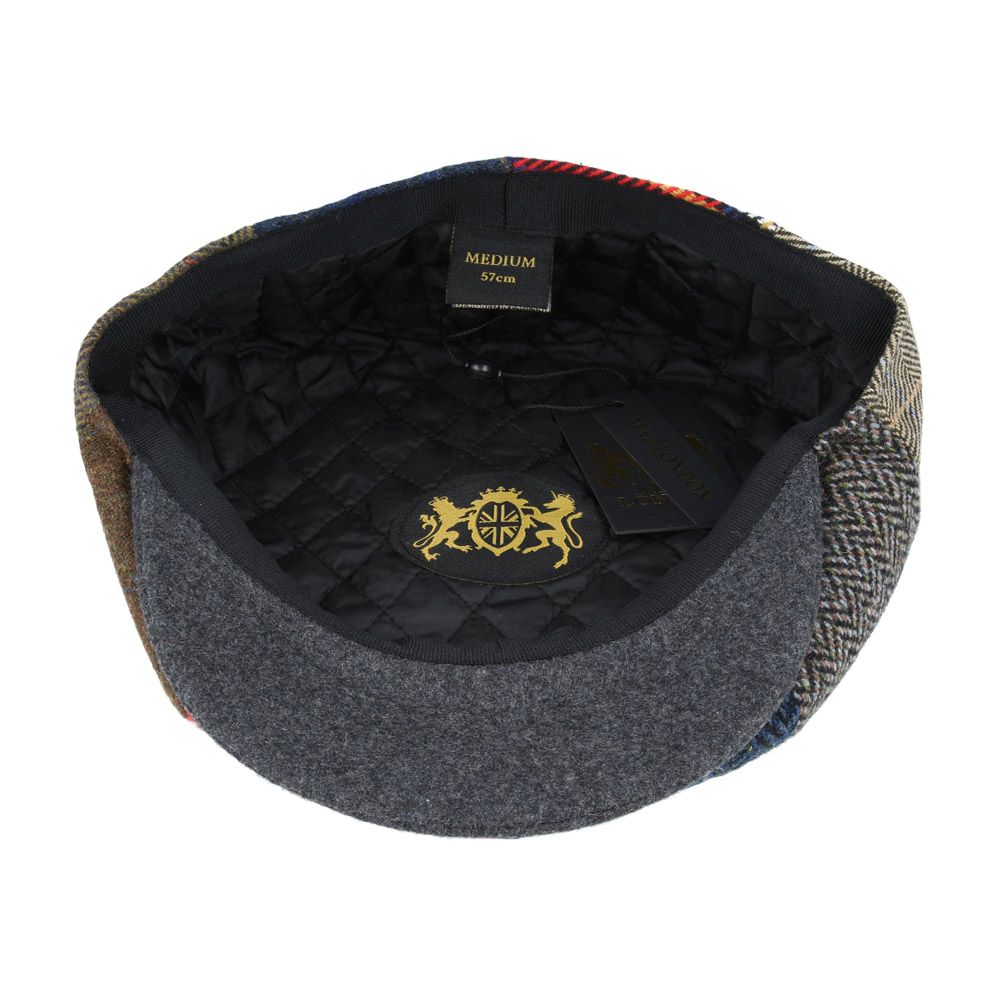 MENS TWEED HERRINGBONE WOOL NEWSBOY CAP - MULTI COLOUR