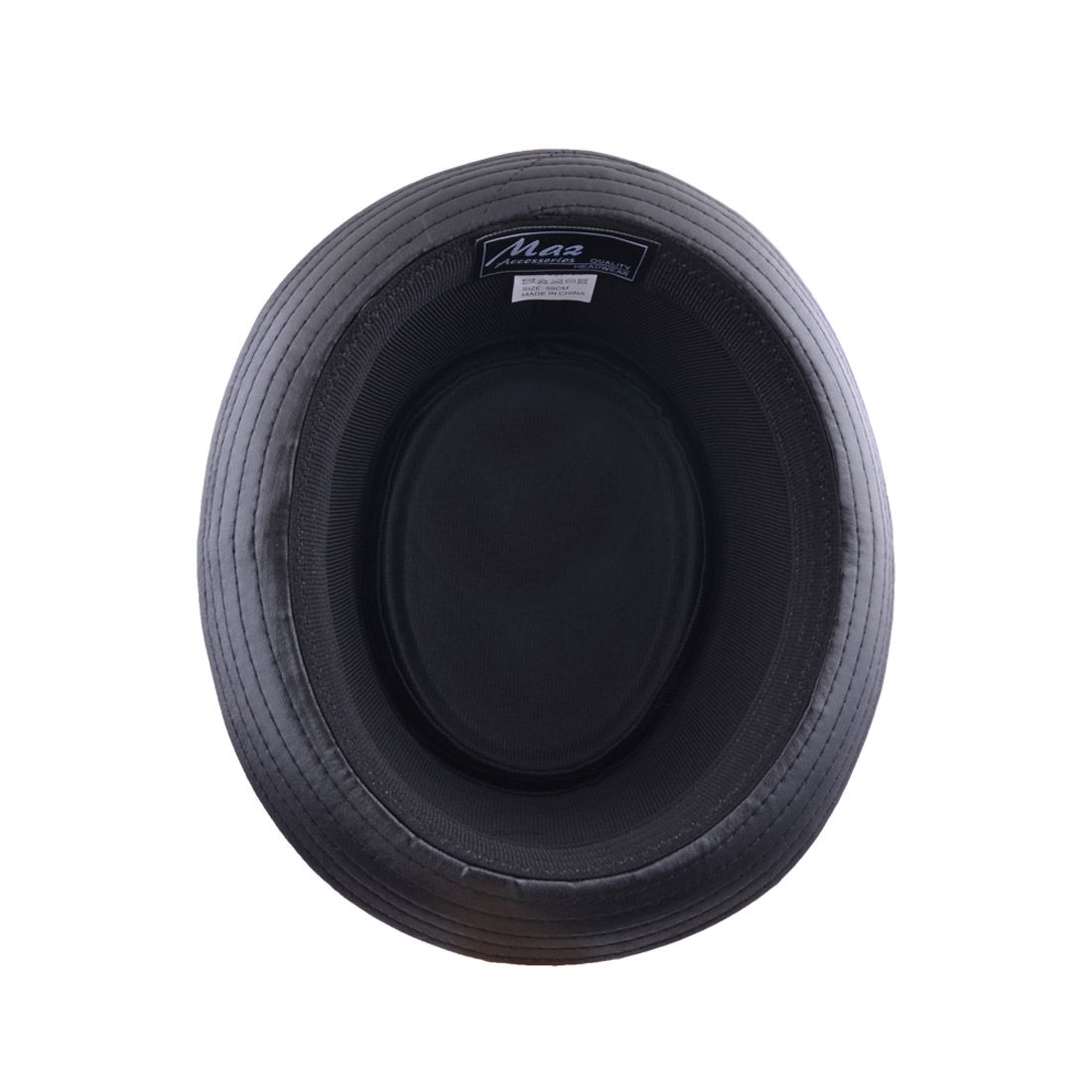 MENS CLASSIC FAUX LEATHER PORK PIE HAT IN BLACK