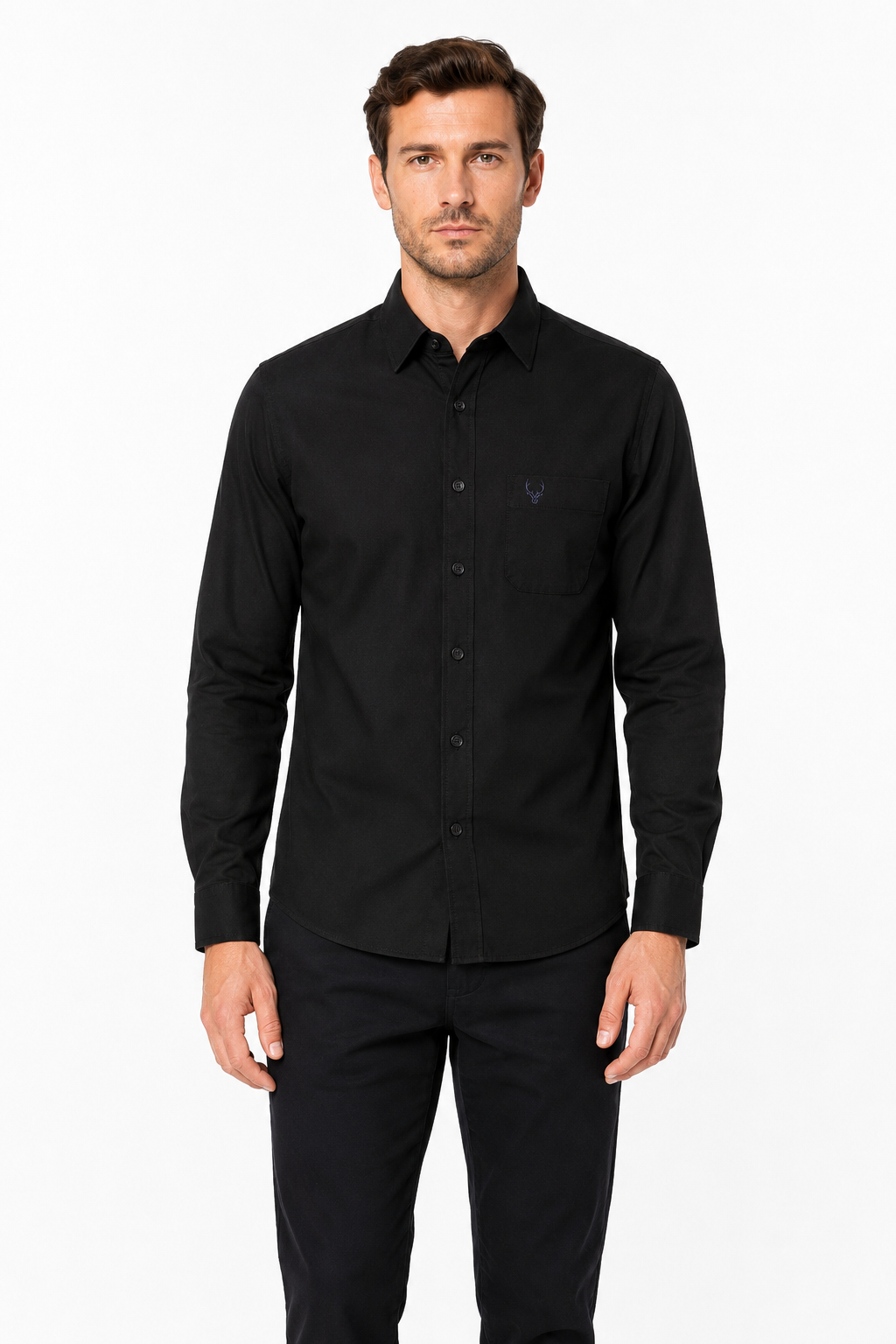 Men’s Premium Cotton Full Sleeve Formal Office Shirt – Black