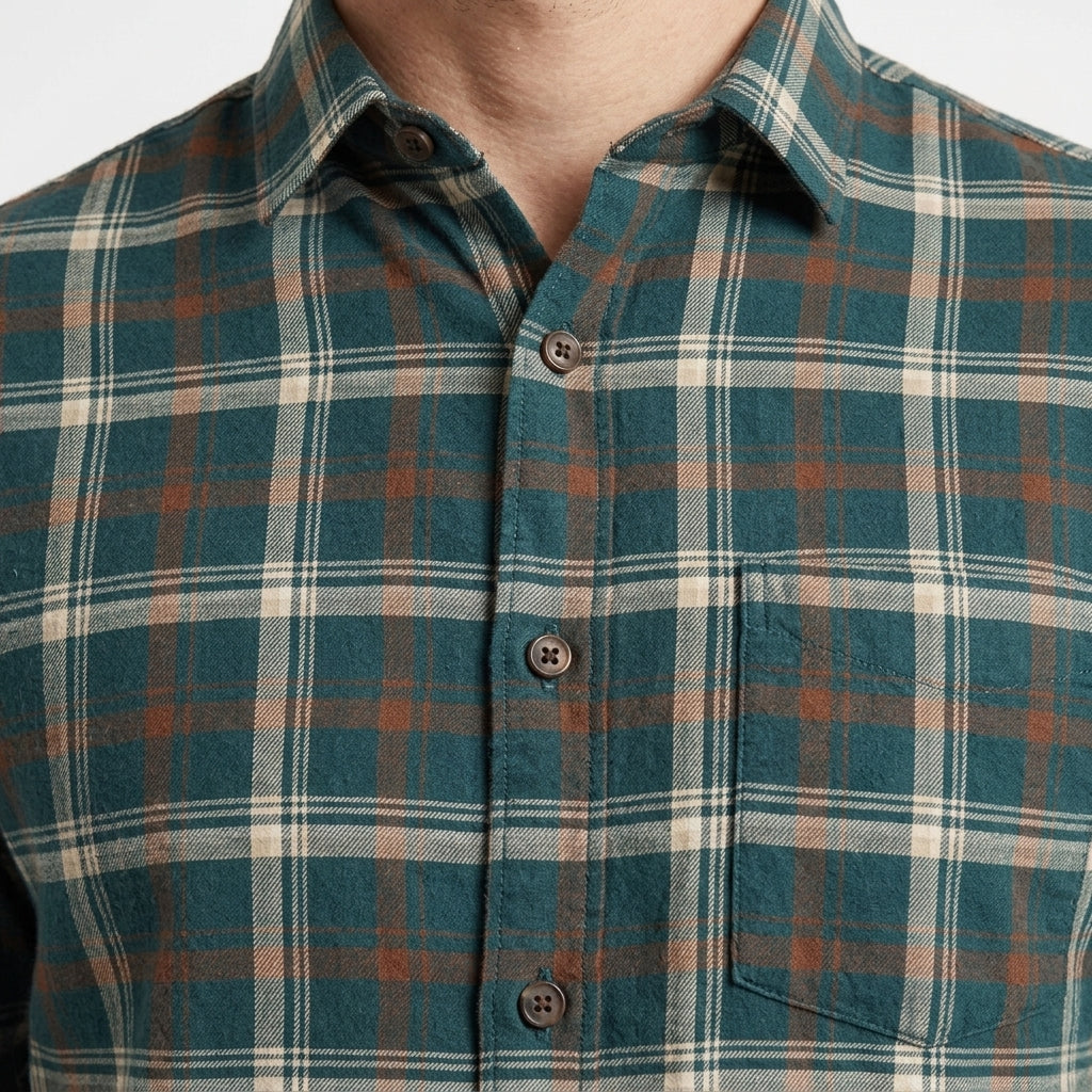 Men's Classic Cotton Check Casual & holiday office wear Shirt for outings GREEN