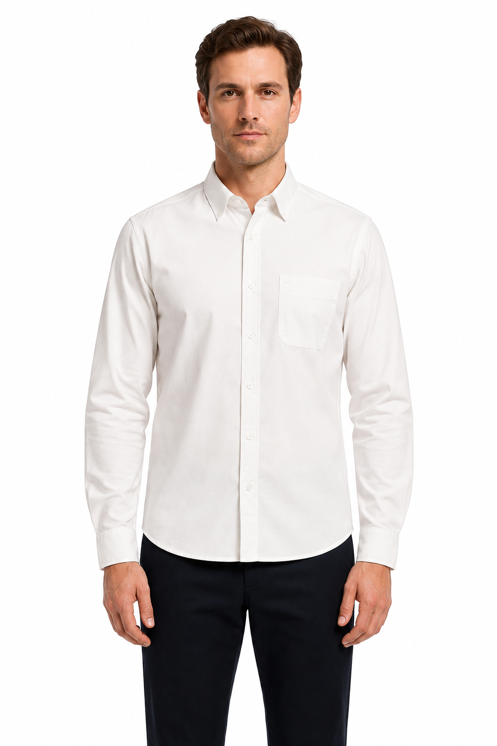 Men’s Premium Cotton Full Sleeve Formal Office Shirt – White