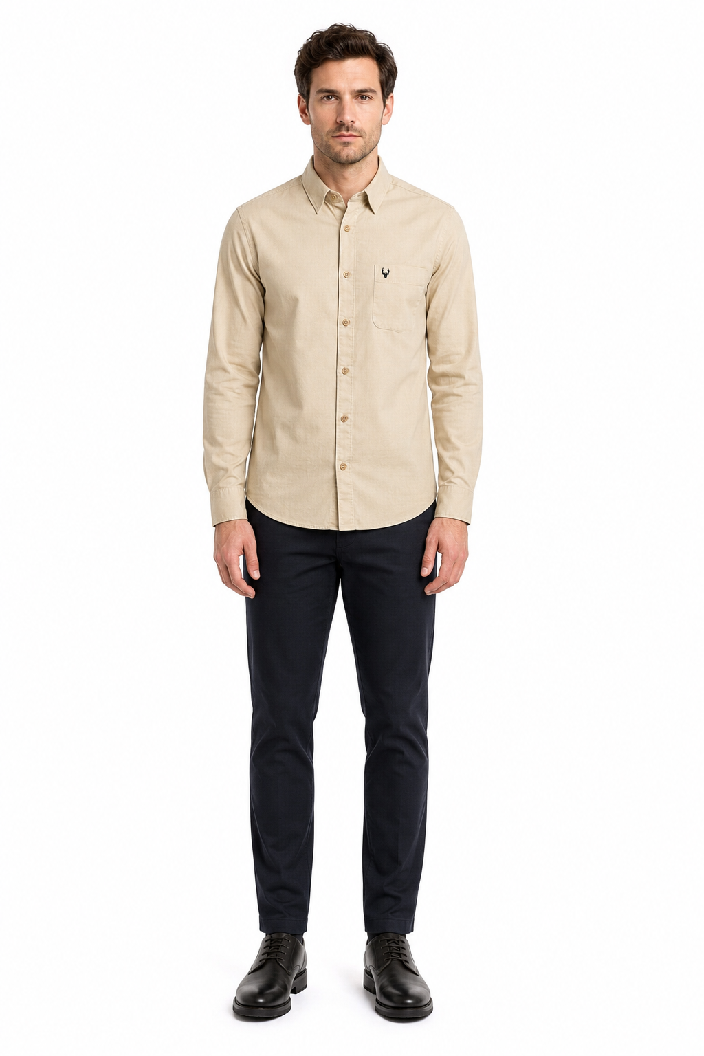 Men’s Premium Cotton Full Sleeve Formal Office Shirt – Beige