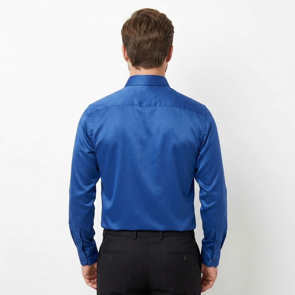 Men's Soft Satin Full-Sleeve Casual & Party Wear Shirt – Navy Blue