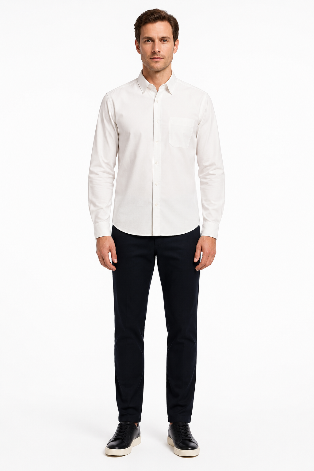 Men’s Premium Cotton Full Sleeve Formal Office Shirt – White