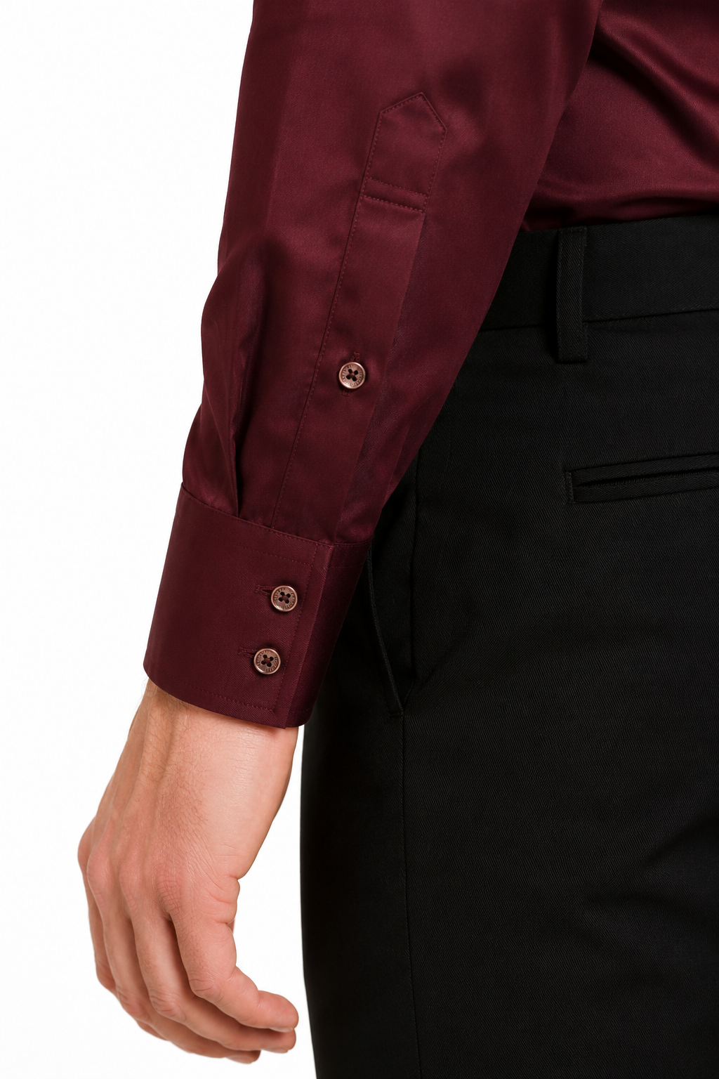 Men’s Premium Full Sleeve Satin Shirt – Maroon