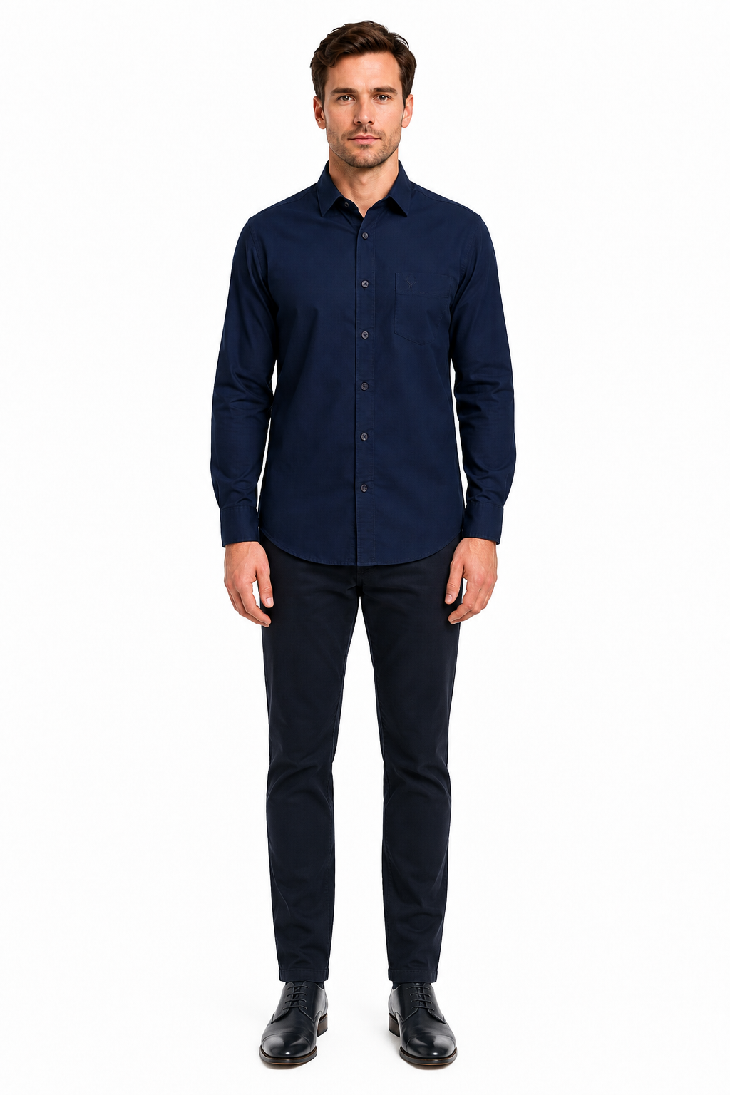 Men’s Premium Cotton Full Sleeve Formal Office Shirt – Navy
