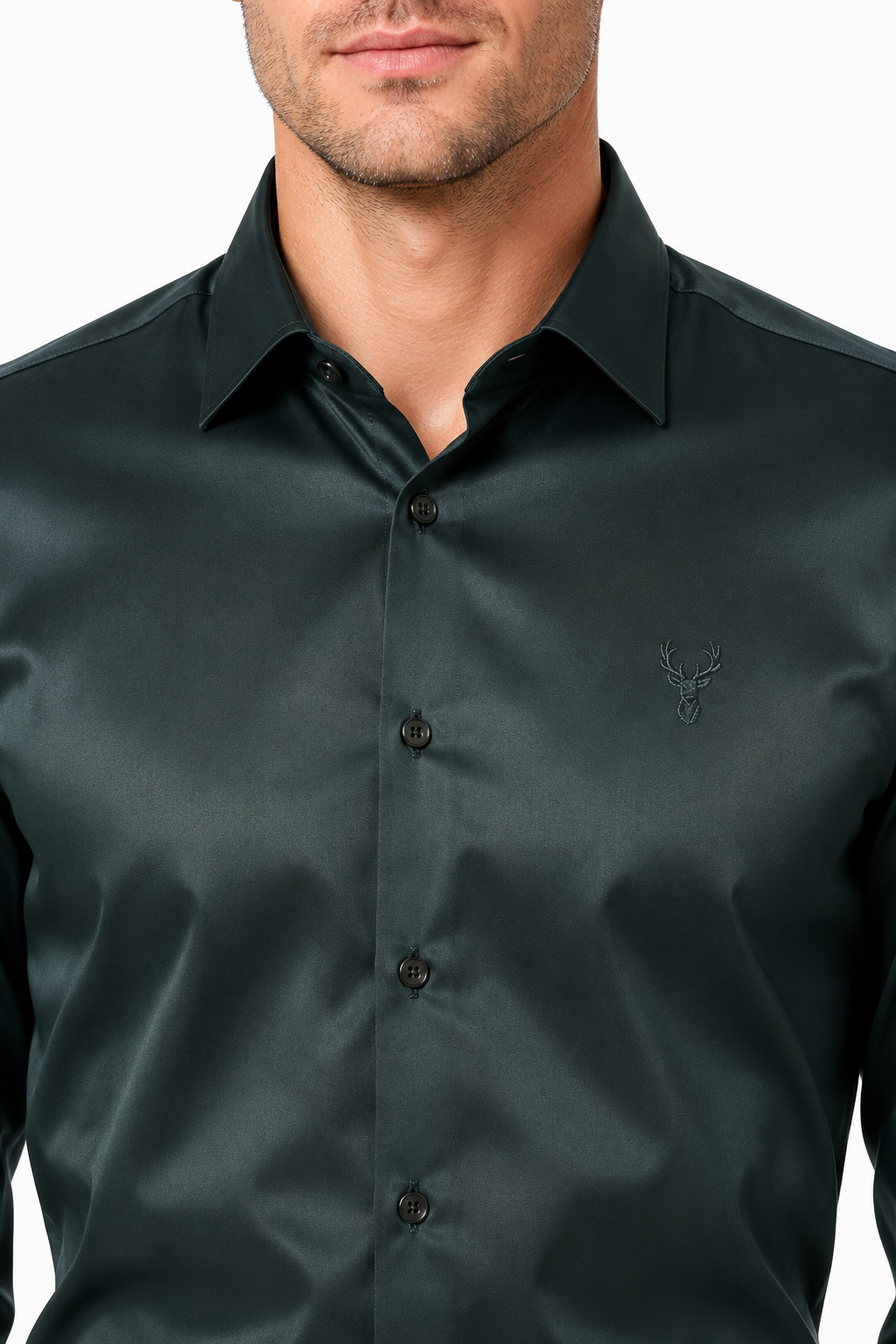 Men’s Premium Full Sleeve Satin Shirt – Green