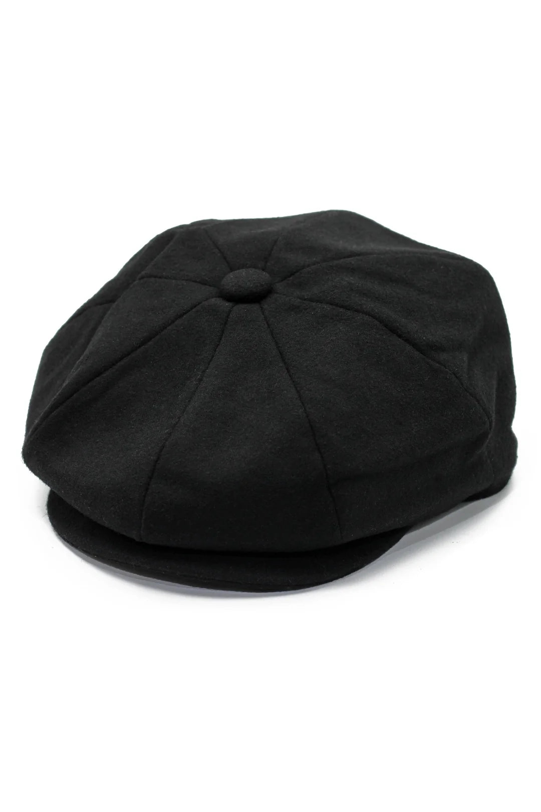 Peaky Blinder Wool Blend Newsboy Gatsby Cap - Black