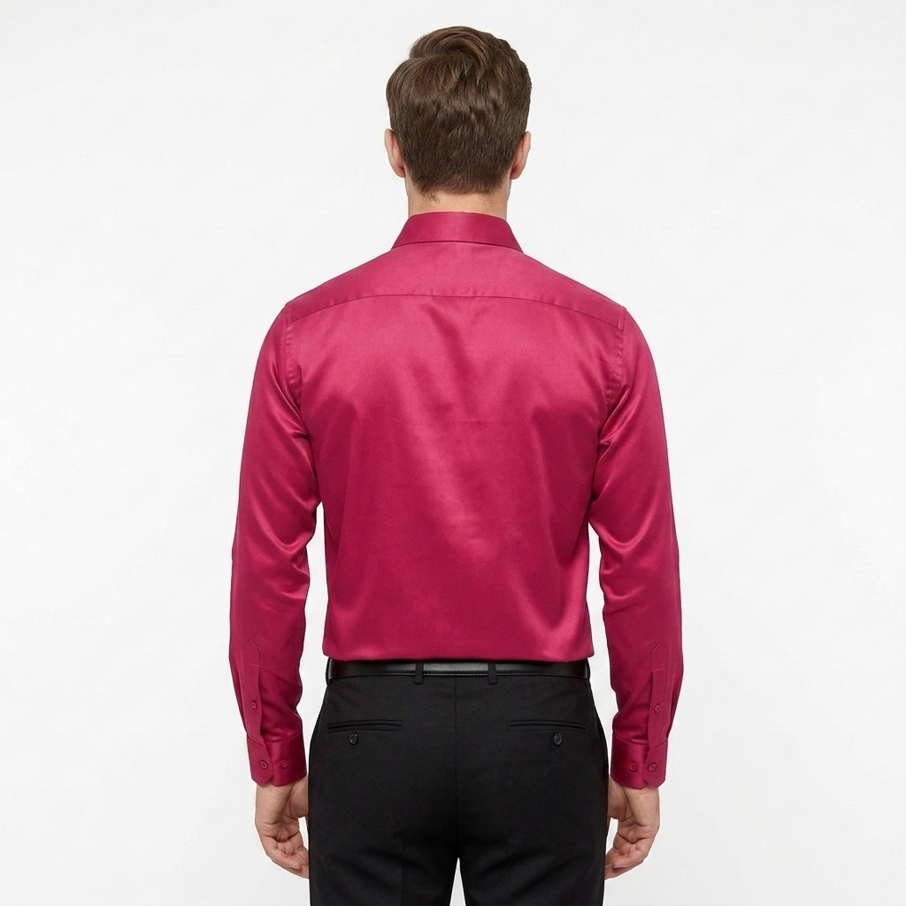 Men’s Soft Satin Full-Sleeve Casual & Party Wear Shirt – Red