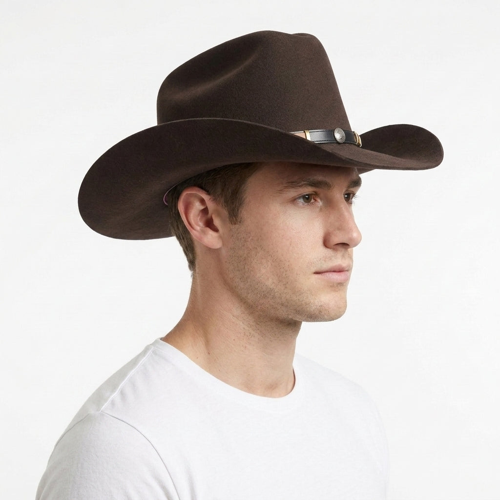 Men’s Gladwin Bond Western Classic Cattleman Pure Wool Cowboy Hat – Brown