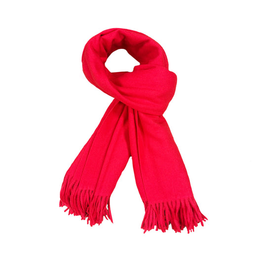 Unisex Plain Soft Warm Scarf – Red
