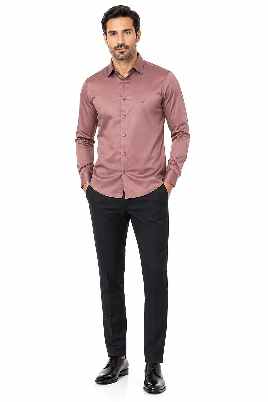 Men’s Premium Full Sleeve Satin Shirt – Pink