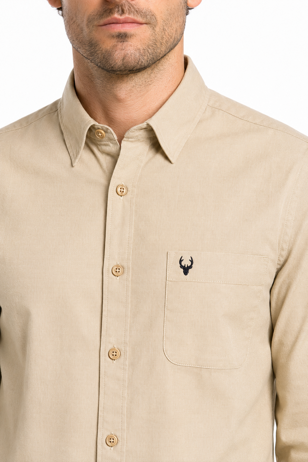 Men’s Premium Cotton Full Sleeve Formal Office Shirt – Beige