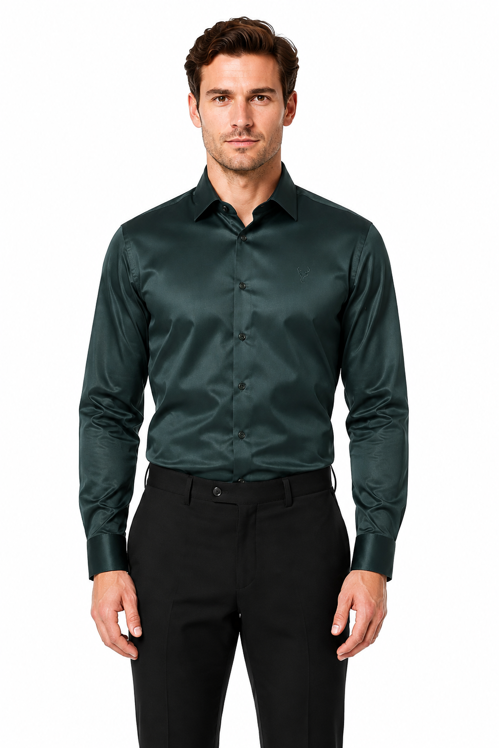 Men’s Premium Full Sleeve Satin Shirt – Green