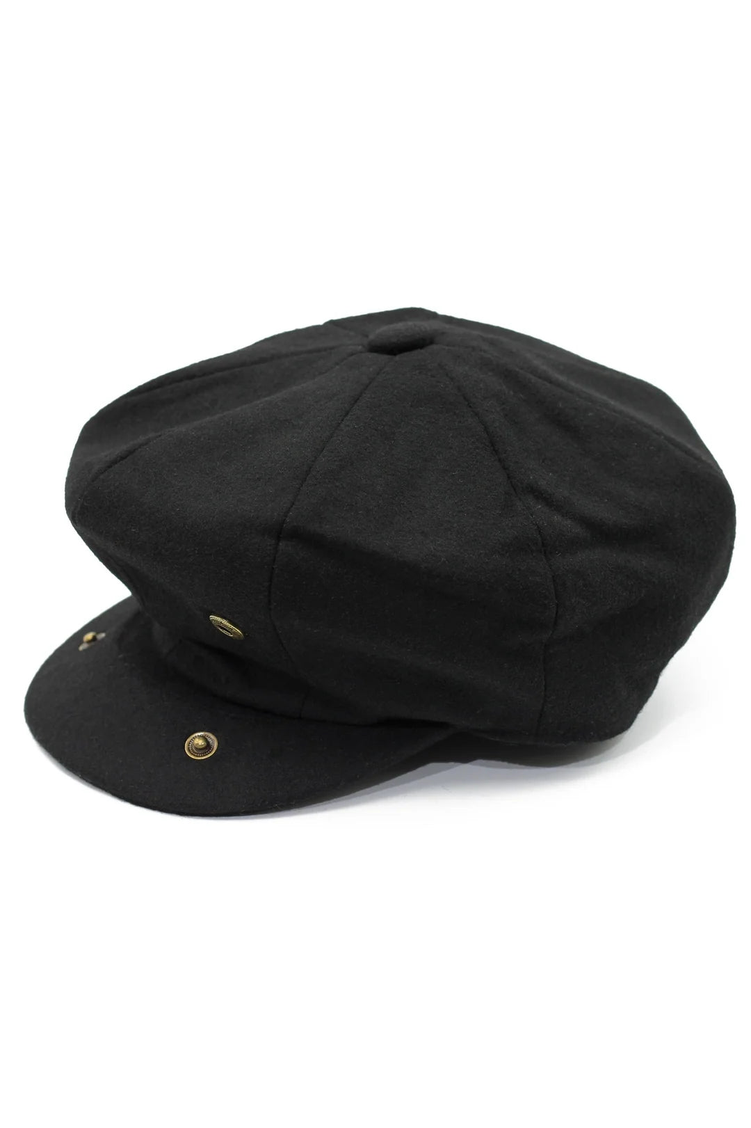 Peaky Blinder Wool Blend Newsboy Gatsby Cap - Black