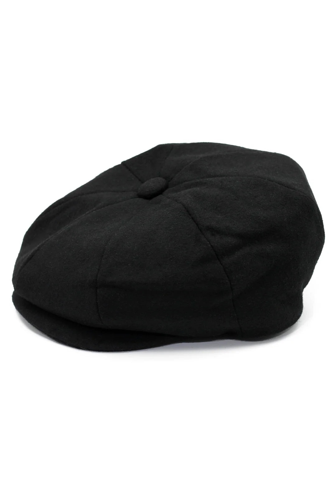 Peaky Blinder Wool Blend Newsboy Gatsby Cap - Black