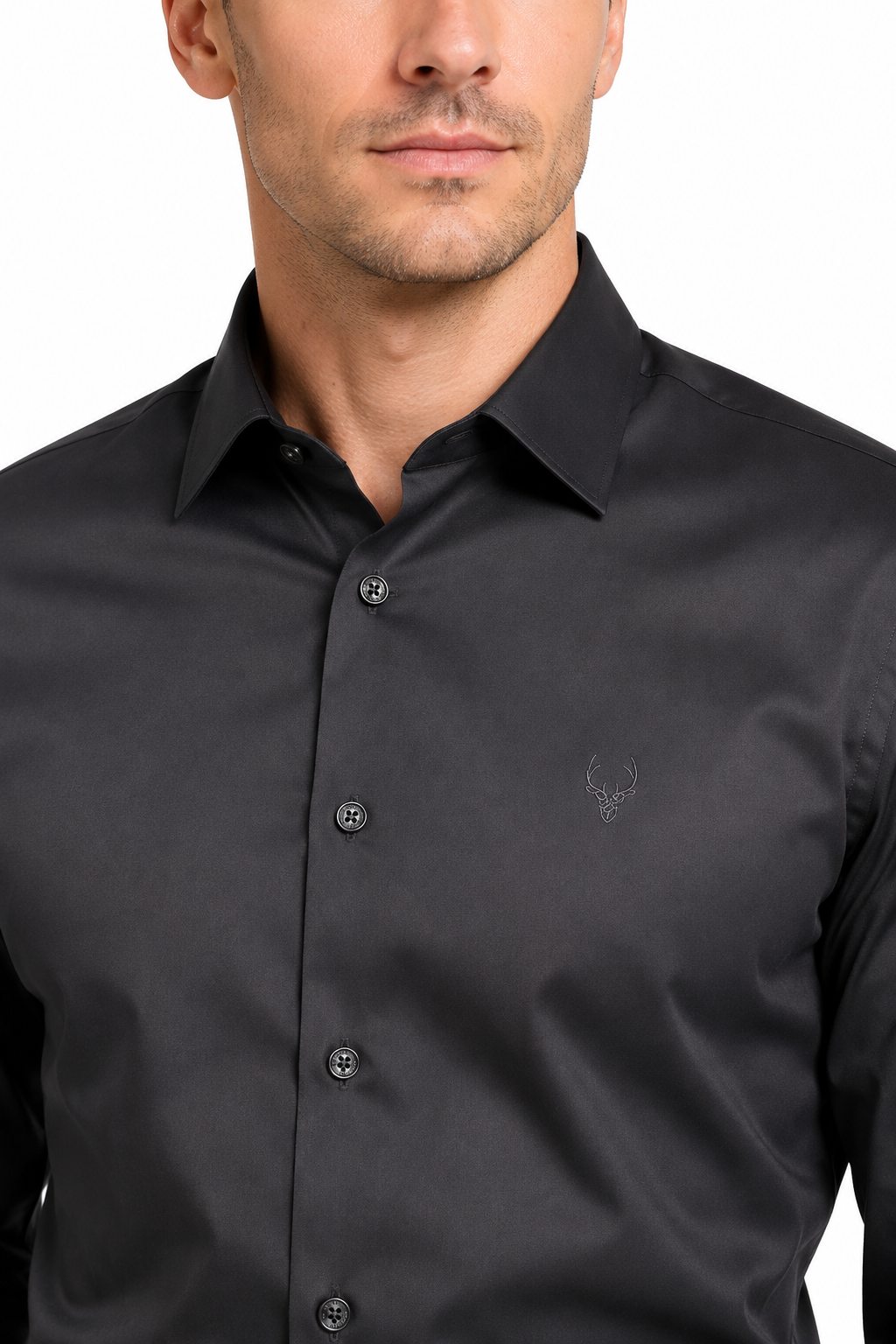 Men’s Premium Full Sleeve Satin Shirt – Charcoal