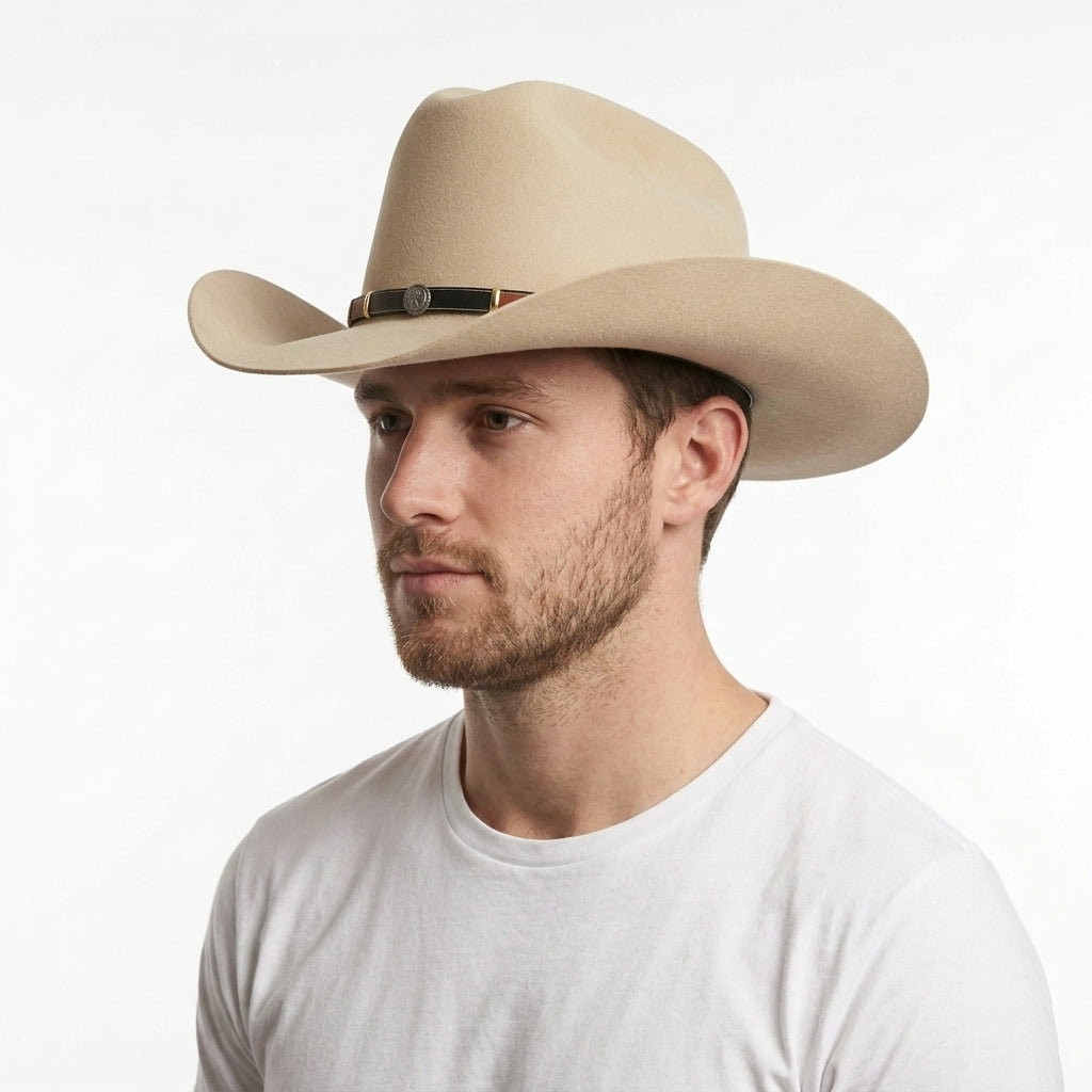 Men’s Gladwin Bond Western Classic Cattleman Pure Wool Cowboy Hat – Tan
