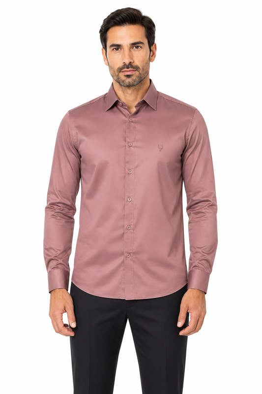 Men’s Premium Full Sleeve Satin Shirt – Pink