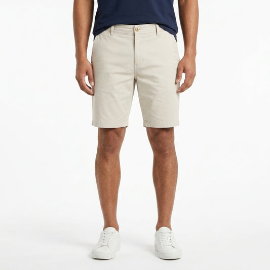 Men's 100% Cotton Casual Shorts - Beige