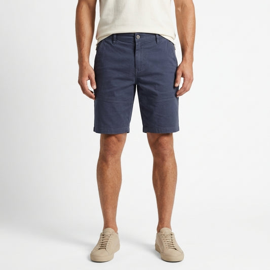 Men's 100% Cotton Casual Shorts - Blue