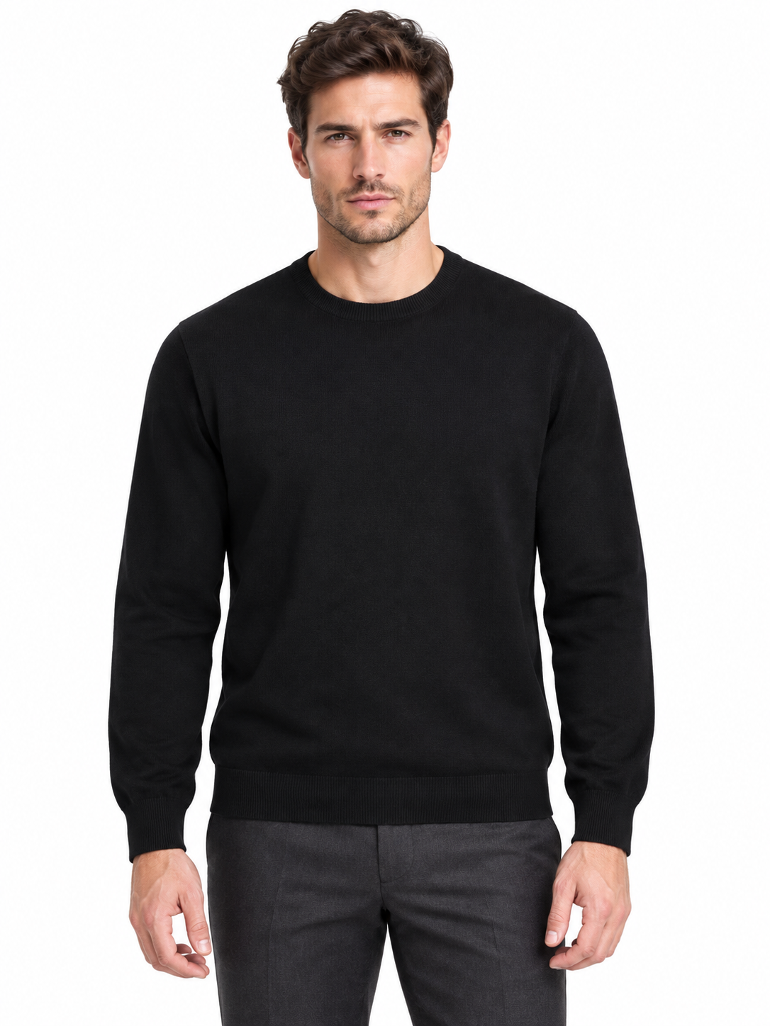 Lazy Crazy London Men's Crew Neck Jumper - Black