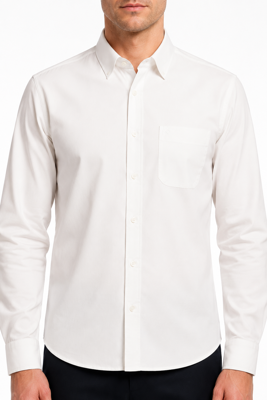 Men’s Premium Cotton Full Sleeve Formal Office Shirt – White
