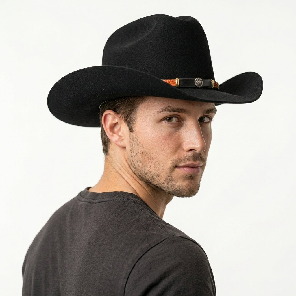 Men's Gladwin Bond Western Classic Cattleman Pure Wool Cowboy Hat – Black