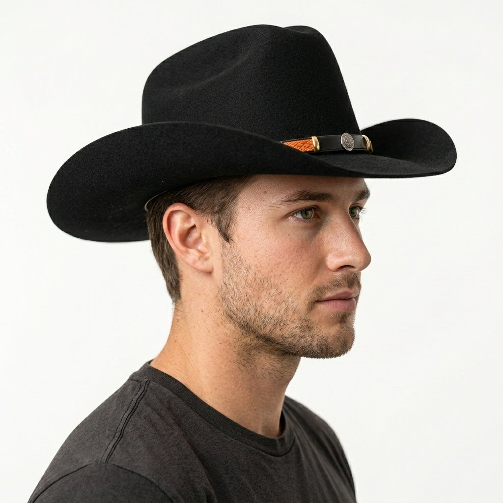 Men's Gladwin Bond Western Classic Cattleman Pure Wool Cowboy Hat – Black