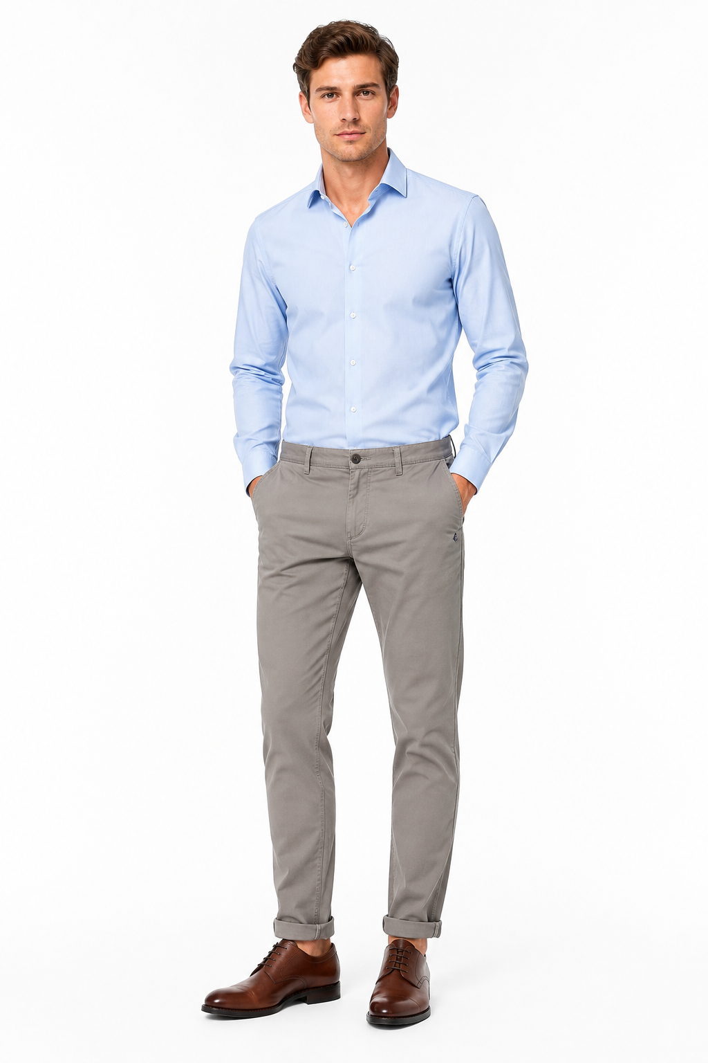 Men’s Premium Stretch Cotton Chinos – Grey