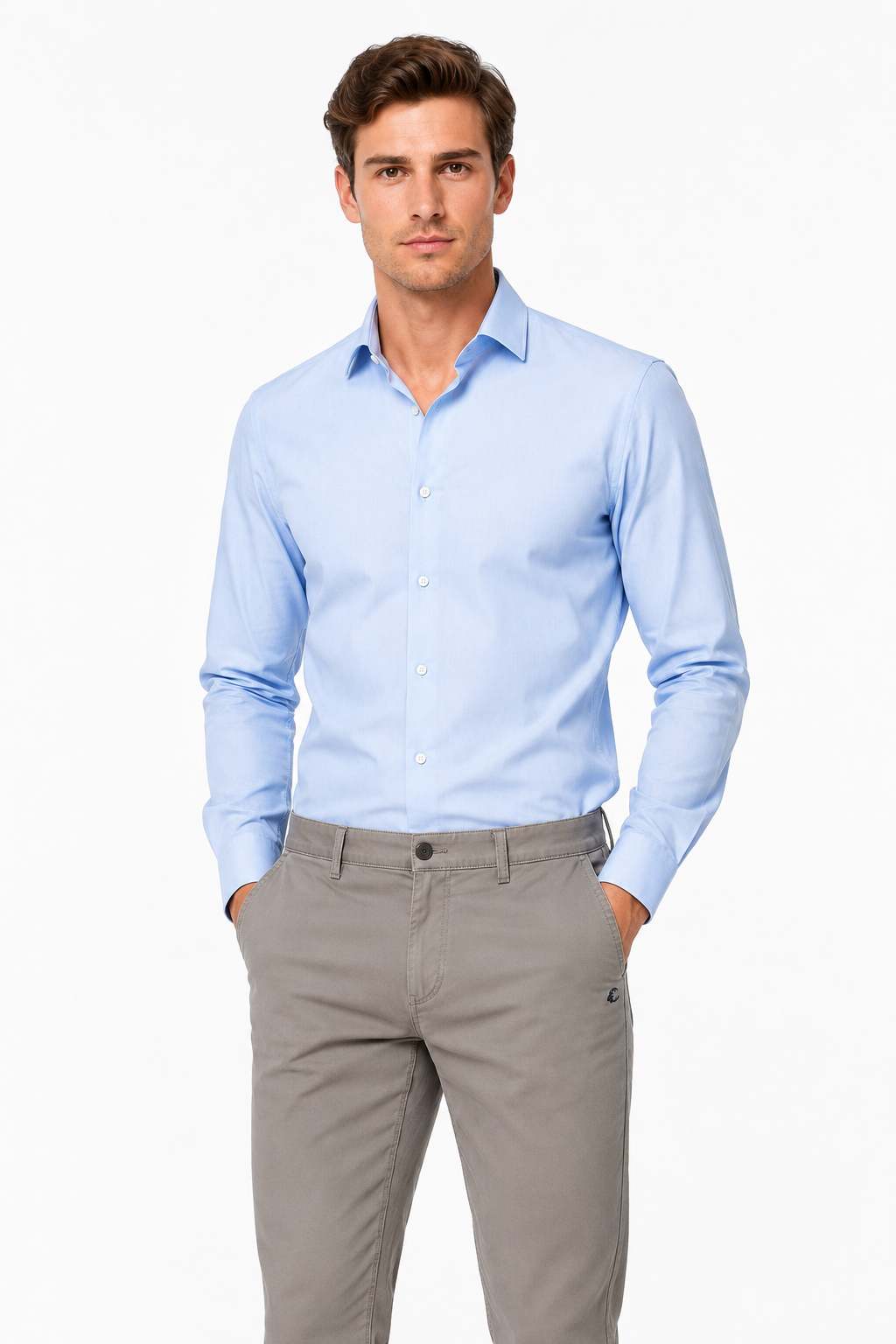 Men’s Premium Stretch Cotton Chinos – Grey