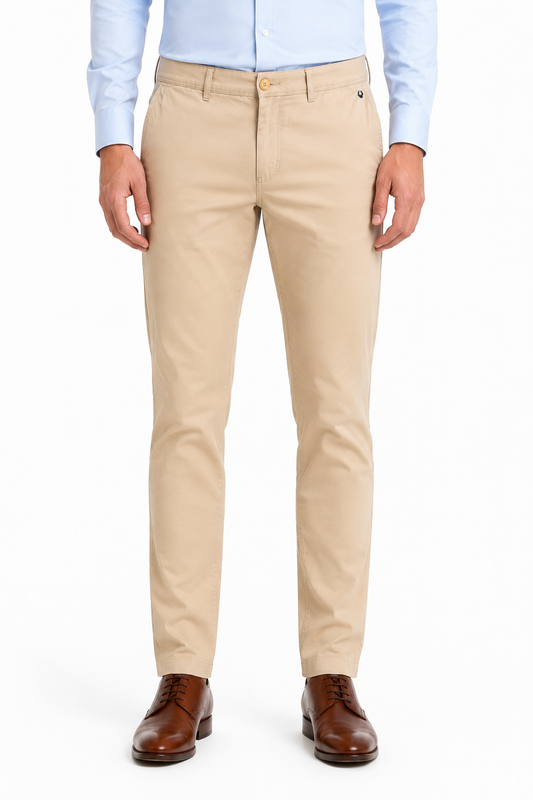 Men’s Premium Stretch Cotton Chinos – Beige