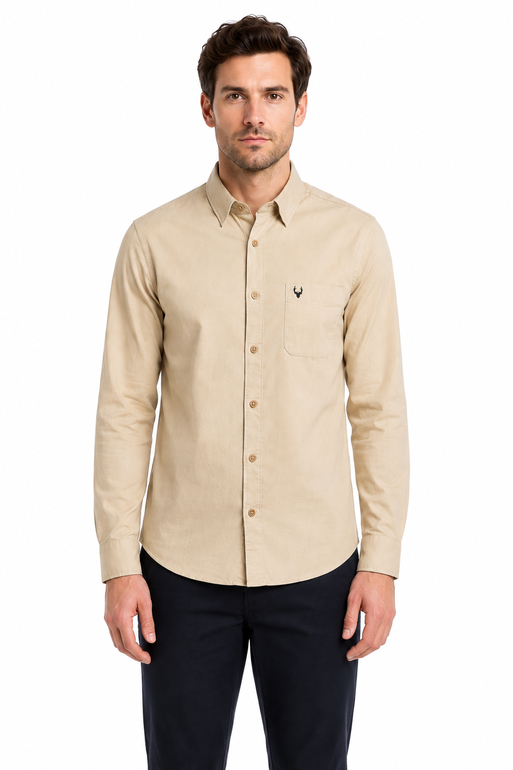 Men’s Premium Cotton Full Sleeve Formal Office Shirt – Beige