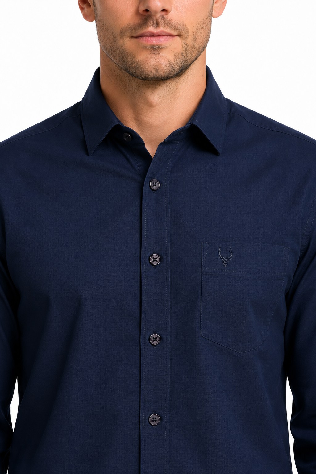 Men’s Premium Cotton Full Sleeve Formal Office Shirt – Navy