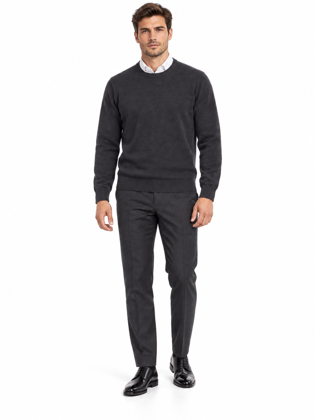 Lazy Crazy London Men's Crew Neck Jumper - Dark Grey