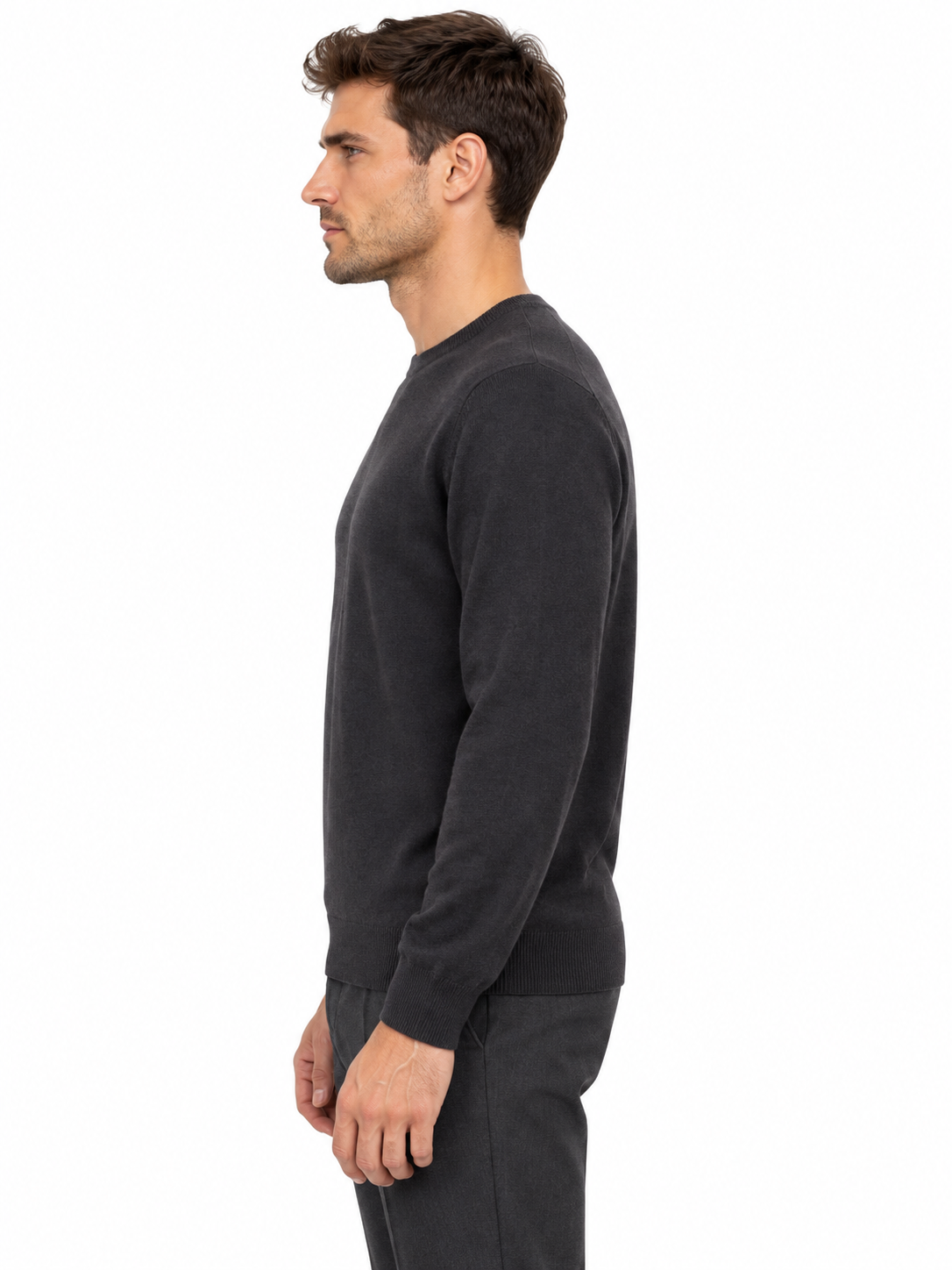 Lazy Crazy London Men's Crew Neck Jumper - Dark Grey