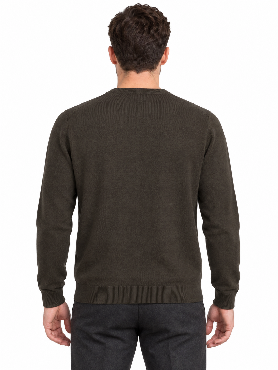 Lazy Crazy London Men's Crew Neck Jumper - Olive Green