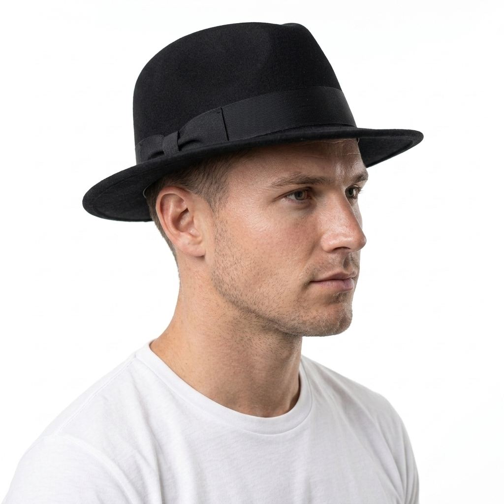 Crushable Fedora 100% Wool Wide Brim Hat