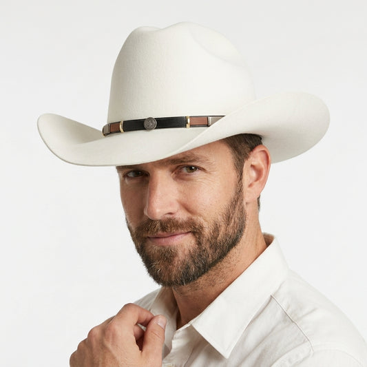 Men’s Gladwin Bond Western Classic Cattleman Pure Wool Cowboy Hat – White