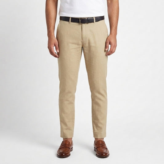 Men's Classic Linen Trousers – Yellow