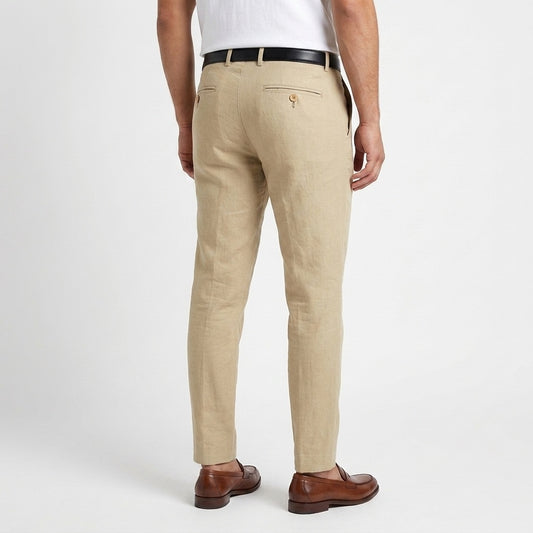 Men's Classic Linen Trousers – Yellow