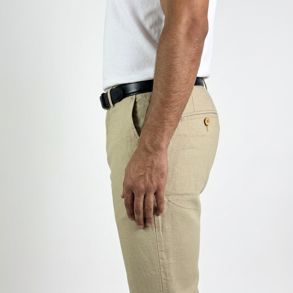 Men's Classic Linen Trousers – Yellow