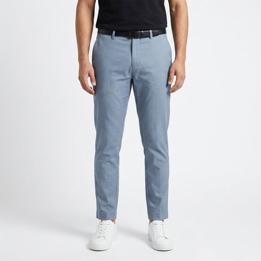 Men's Classic Linen Trousers – Teal Blue